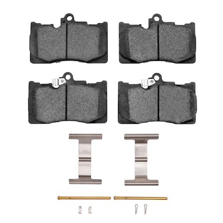 Dynamic Friction Co 5000 Advanced Brake Pads - Ceramic and Hardware Kit, Long Pad Wear, , Front 1552-1118-01